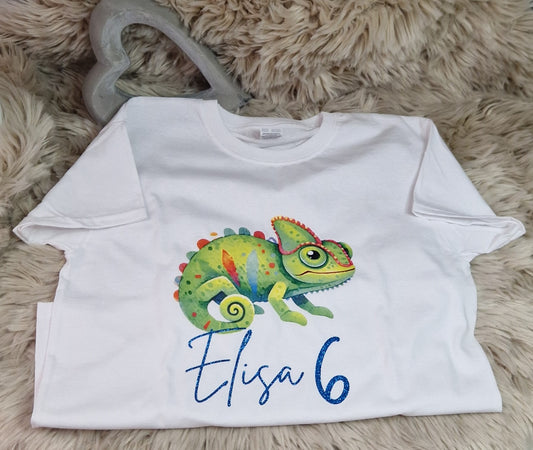 Farbenfrohes Kinder T-Shirt - Chamäleon