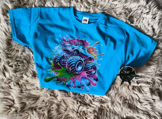 Farbenfrohes Kinder T-Shirt - Monstertruck